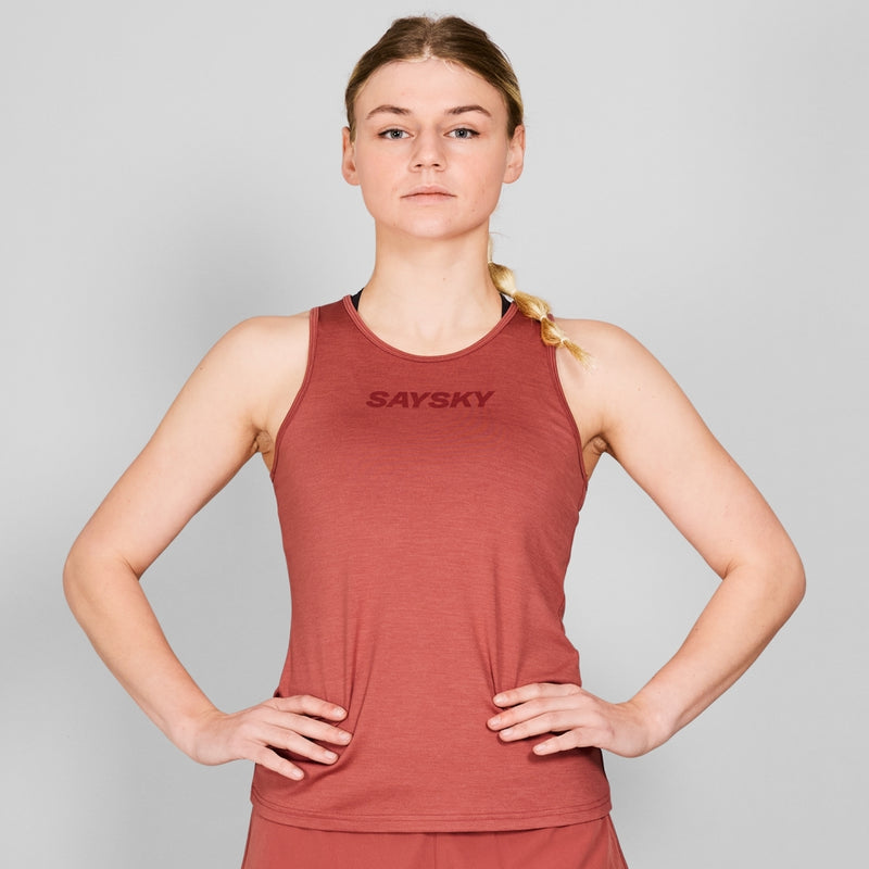 SAYSKY W Logo Pace Top DÉBARDEUR 5006 - RED MELANGE